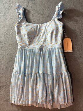 Blogilates - Ballerina Ruffle Dress with Blue Citrus Print
